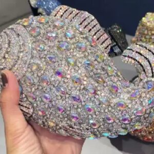 metal hollow animal diamond purse luxury crystal bag women's rhinestone clutch evening bag handbag
