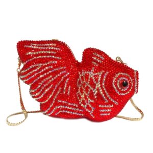 luxury in stock metal handbag hollow animal diamond purse crystal bag women's rhinestone clutch evening bag (copy)