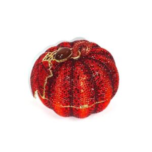high end luxury pumpkin shape purse candy pattern crystal evening clutch handbag for wedding parties rhinestone bag