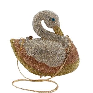 portable fashion swan design diamond accents stylish party purse women's clutch bag for evening parties