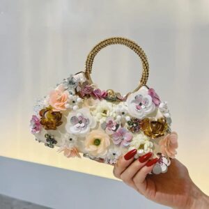 ladies handheld evening bags new beaded flower banquet bag design for weddings bridal parties dinner elegant handbags
