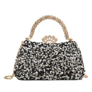 high quality sequin crystal bag shimmering temperament dinner tote stylish crossbody bag